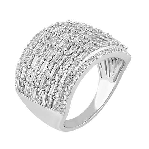 2 CT. T.w. Composite Diamond Multi-Row Ring in 10K White Gold