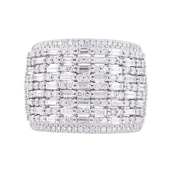 2 CT. T.w. Composite Diamond Multi-Row Ring in 10K White Gold