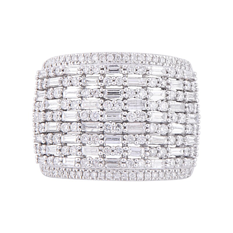 Main Image 3 of 2 CT. T.W. Composite Diamond Multi-Row Ring in 10K White Gold