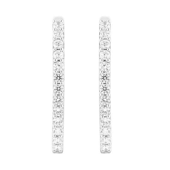 3 CT. T.w. Diamond Marquise-Shaped Inside-Out Hoop Earrings in 10K White Gold