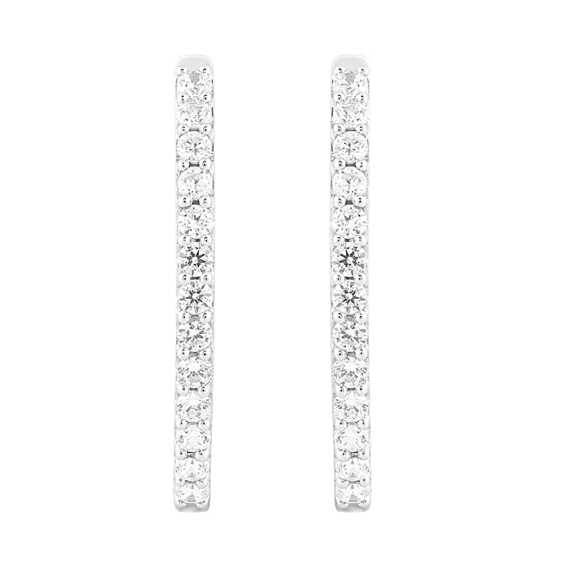 3 CT. T.W. Diamond Marquise-Shaped Inside-Out Hoop Earrings in 10K ...