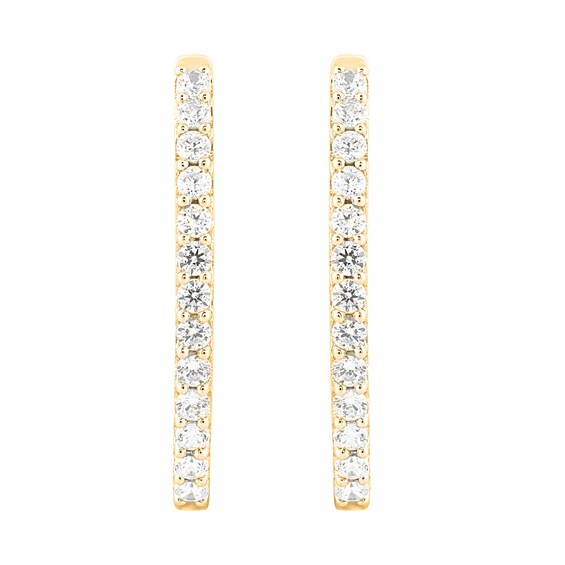 3 CT. T.w. Diamond Marquise-Shaped Inside-Out Hoop Earrings in 10K Gold