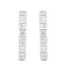 Thumbnail Image 2 of 1 CT. T.W. Baguette and Round Diamond Alternating Hoop Earrings in 10K White Gold