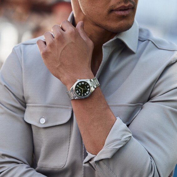 Men's Citizen Eco-DriveÂ® Arezzo Watch with Black Dial (Model: Aw1690-51E)