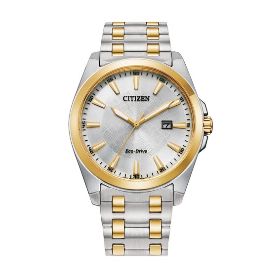 Men's Citizen Eco-Drive® Corso Two-Tone Watch with Silver-Tone Dial (Model: Bm7534-59A)