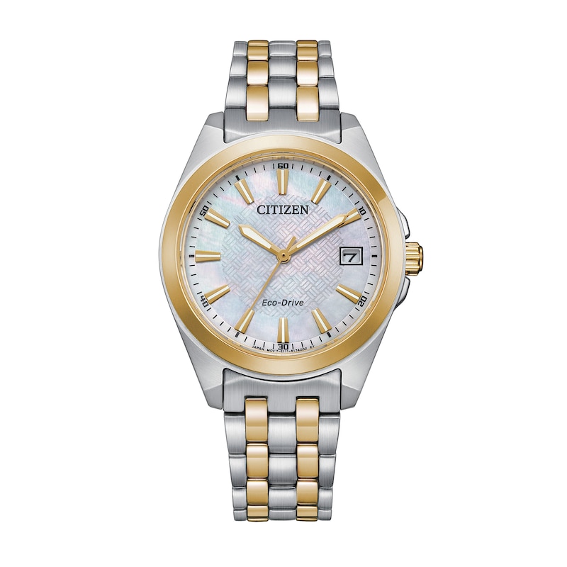 Main Image 1 of Ladies' Citizen Eco-Drive® Corso Two-Tone Watch with Mother-of-Pearl Dial (Model: EO1224-54D)