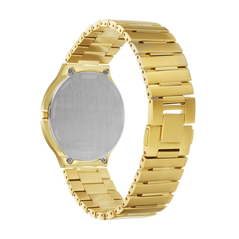 Main Image 4 of Citizen Eco-Drive® Stiletto Gold-Tone Watch with Black Dial (Model: AR3112-57E)