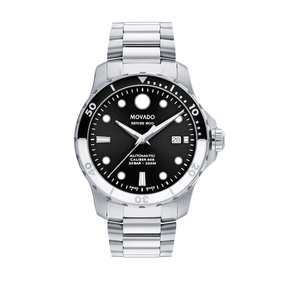 Men's Movado Series 800Â® Automatic Watch with Black Carbon Fiber Dial (Model: 2600157)