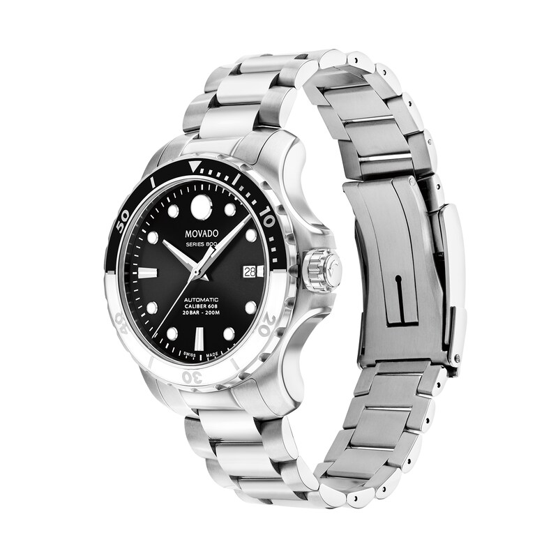 Main Image 2 of Men's Movado Series 800® Automatic Watch with Black Carbon Fiber Dial (Model: 2600157)