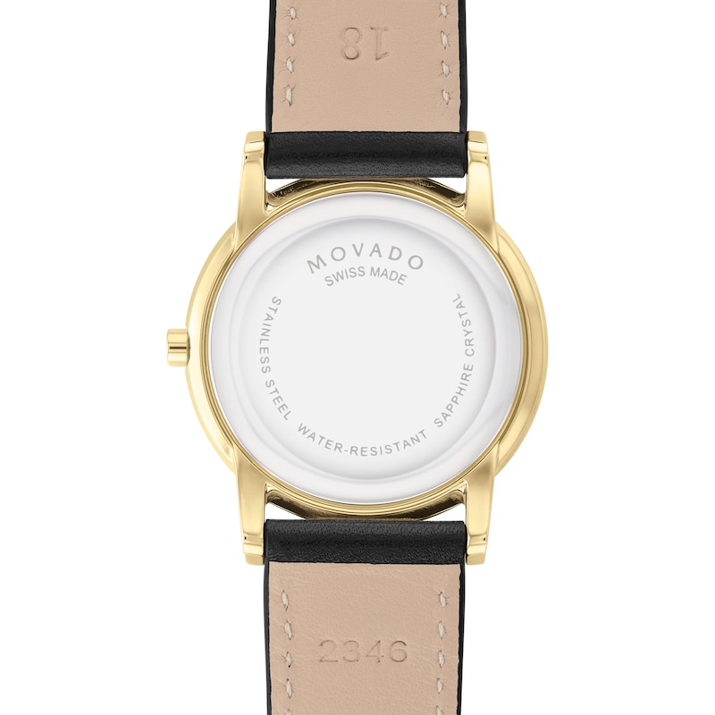 Main Image 3 of Ladies' Movado Museum Classic Gold-Tone PVD Strap Watch with Black Dial (Model: 0607584)