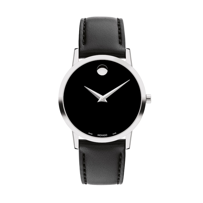 Main Image 1 of Ladies' Movado Museum Classic Strap Watch with Black Dial (Model: 0607583)