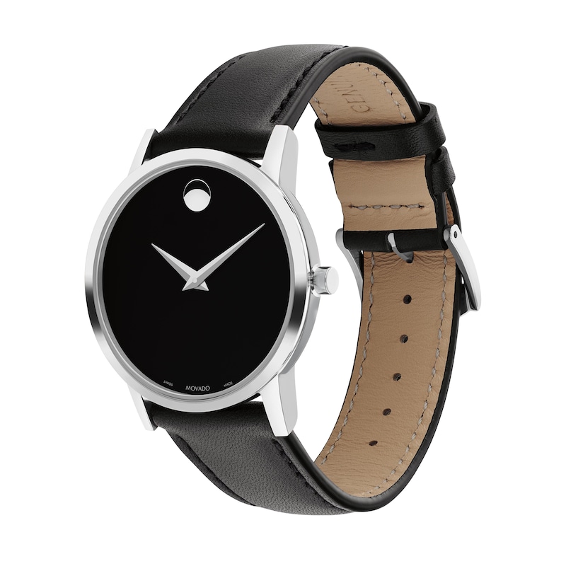 Main Image 2 of Ladies' Movado Museum Classic Strap Watch with Black Dial (Model: 0607583)