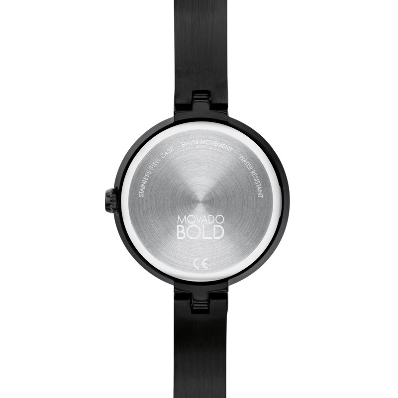 Main Image 3 of Ladies' Movado Bold® Bangle Champagne Crystal Accent Black IP Watch with Black Mother-of Pearl Dial (Model: 3600775)