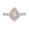 Thumbnail Image 4 of Enchanted Disney Moana 1 CT. T.W. Pear-Shaped Diamond Double Frame Engagement Ring in 14K Two-Tone Gold
