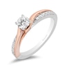 Thumbnail Image 1 of Enchanted Disney Moana 5/8 CT. T.W. Diamond Twist Shank Engagement Ring in 14K Two-Tone Gold