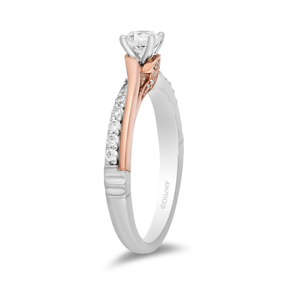 Enchanted Disney Moana 5/8 CT. T.w. Diamond Twist Shank Engagement Ring in 14K Two-Tone Gold