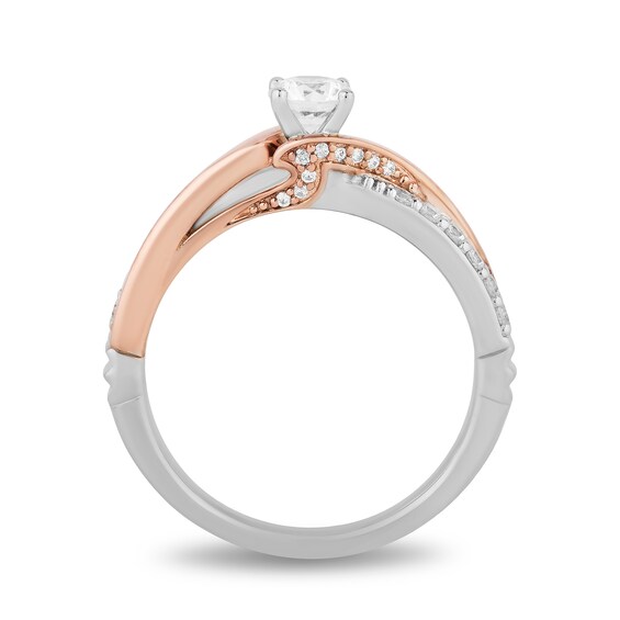 Enchanted Disney Moana 5/8 CT. T.w. Diamond Twist Shank Engagement Ring in 14K Two-Tone Gold