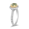 Thumbnail Image 1 of Enchanted Disney Tiana 7.0mm Green Quartz and 1/3 CT. T.W. Diamond Scallop Frame Engagement Ring in 14K Two-Tone Gold