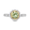 Thumbnail Image 3 of Enchanted Disney Tiana 7.0mm Green Quartz and 1/3 CT. T.W. Diamond Scallop Frame Engagement Ring in 14K Two-Tone Gold