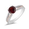 Thumbnail Image 0 of Enchanted Disney Snow White 7.0mm Garnet and 1/4 CT. T.W. Diamond Split Shank Engagement Ring in 14K Two-Tone Gold