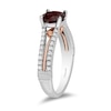 Thumbnail Image 2 of Enchanted Disney Snow White 7.0mm Garnet and 1/4 CT. T.W. Diamond Split Shank Engagement Ring in 14K Two-Tone Gold