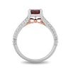 Thumbnail Image 3 of Enchanted Disney Snow White 7.0mm Garnet and 1/4 CT. T.W. Diamond Split Shank Engagement Ring in 14K Two-Tone Gold