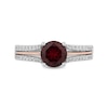 Thumbnail Image 3 of Enchanted Disney Snow White 7.0mm Garnet and 1/4 CT. T.W. Diamond Split Shank Engagement Ring in 14K Two-Tone Gold