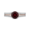 Thumbnail Image 4 of Enchanted Disney Snow White 7.0mm Garnet and 1/4 CT. T.W. Diamond Split Shank Engagement Ring in 14K Two-Tone Gold