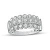 Thumbnail Image 0 of Marilyn Monroe™ Collection 1/2 CT. T.W. Diamond Vintage-Style Triple Row Anniversary Band in 14K White Gold