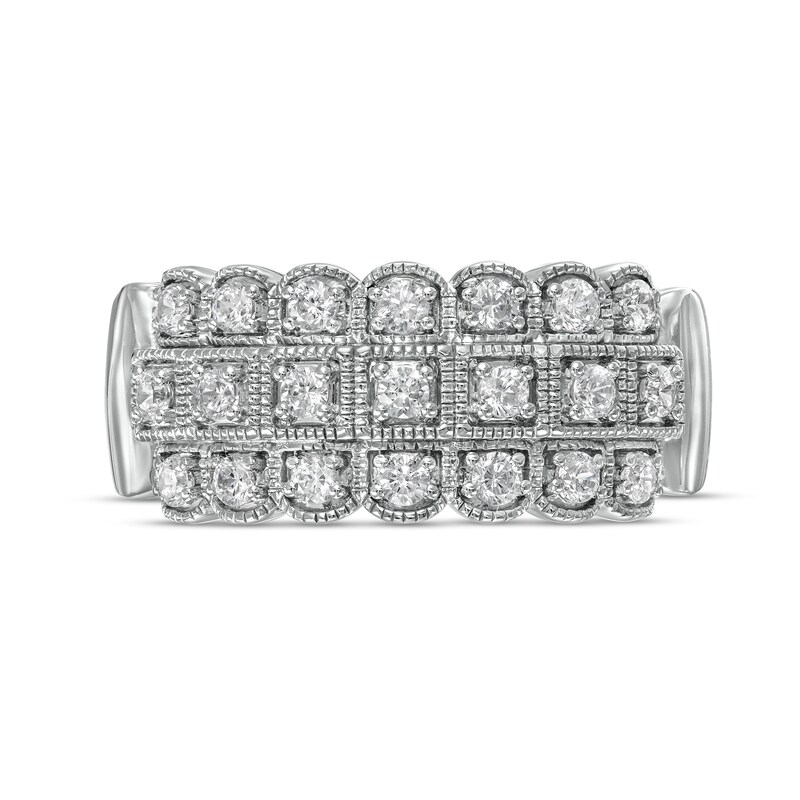 Marilyn Monroe™ Collection 1/2 CT. T.W. Diamond Vintage-Style Triple Row Anniversary Band in 14K White Gold