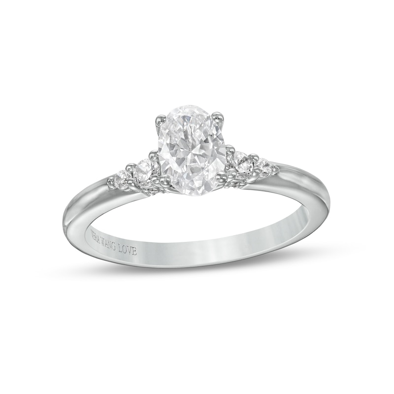 Vera Wang Love Collection 7/8 CT. T.W. Oval Diamond Engagement Ring in 14K White Gold