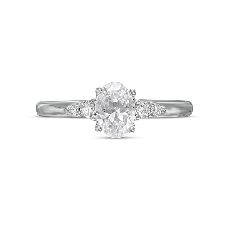 Vera Wang Love Collection 7/8 CT. T.W. Oval Diamond Engagement Ring in 14K White Gold