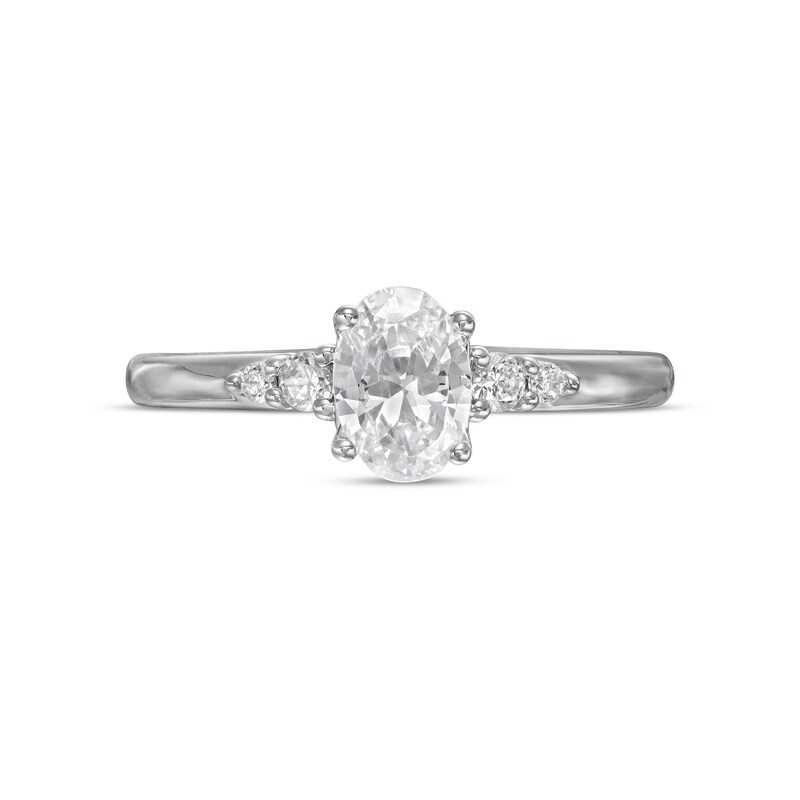 Vera Wang Love Collection 7/8 CT. T.W. Oval Diamond Engagement Ring in 14K White Gold