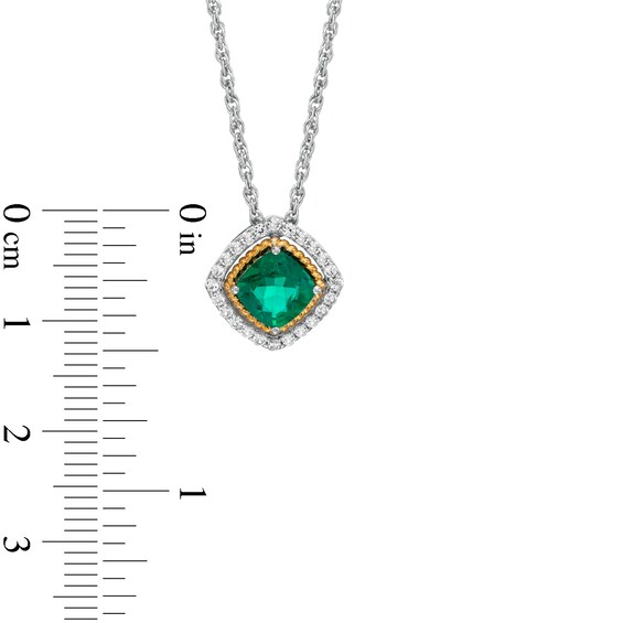 Lab-Created Emerald and White Lab-Created Sapphire Pendant, Ring and Earrings in Silver and 14K Gold Over Silver
