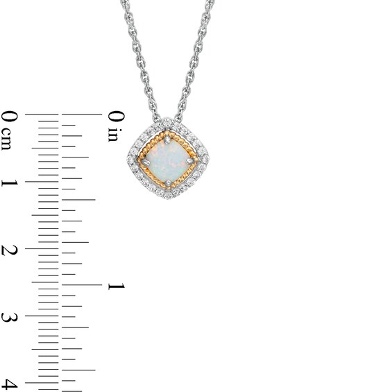Lab-Created Opal and White Lab-Created Sapphire Pendant, Ring and Earrings in Sterling Silver and 14K Gold Over Silver
