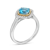 Thumbnail Image 3 of Swiss Blue Topaz and White Lab-Created Sapphire Pendant, Ring and Earrings in Sterling Silver and 14K Gold Over Silver