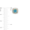 Thumbnail Image 4 of Swiss Blue Topaz and White Lab-Created Sapphire Pendant, Ring and Earrings in Sterling Silver and 14K Gold Over Silver