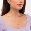 Thumbnail Image 2 of White Lab-Created Sapphire Tiered Double Frame Drop Pendant and Stud Earrings Set in 18K Gold Over Silver