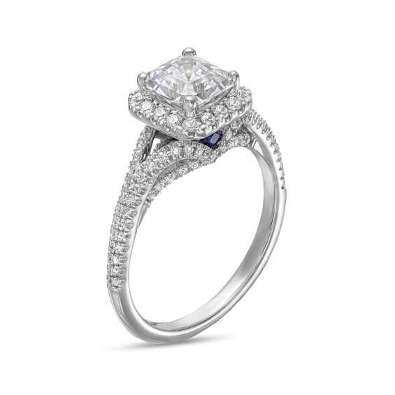 Vera Wang Love Collection 1-1/2 CT. T.w. Certified Asscher-Cut Diamond Frame Engagement Ring in 14K White Gold (I/Si2)