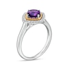Thumbnail Image 3 of Amethyst and White Lab-Created Sapphire Pendant, Ring and Earrings Set in Sterling Silver and 14K Gold Over Silver