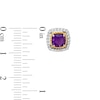 Thumbnail Image 4 of Amethyst and White Lab-Created Sapphire Pendant, Ring and Earrings Set in Sterling Silver and 14K Gold Over Silver
