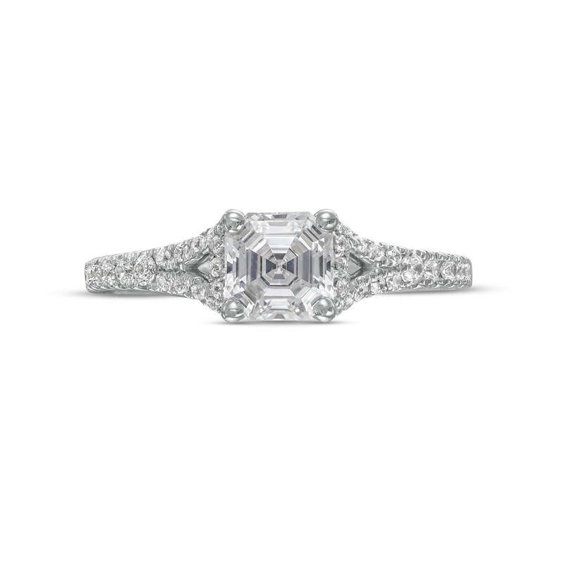 Main Image 3 of Vera Wang Love Collection 1-1/3 CT. T.W. Certified Asscher-Cut Diamond Engagement Ring in 14K White Gold (I/SI2)