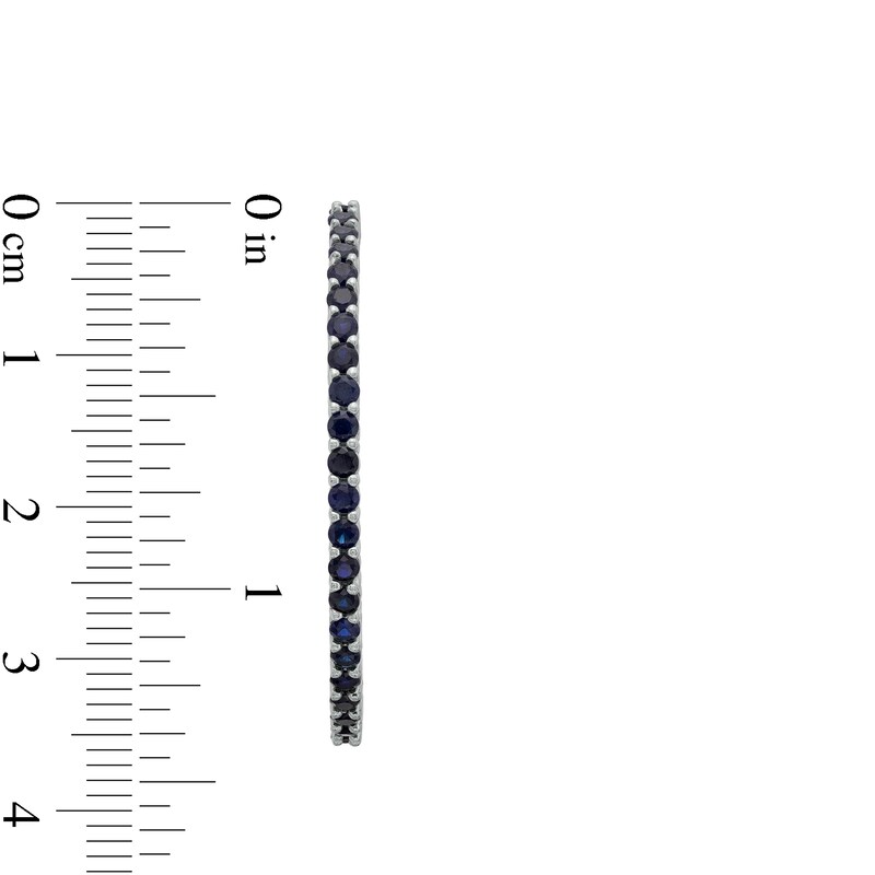 Main Image 3 of Blue Lab-Created Sapphire Inside-Out J-Hoop Earrings in Sterling Silver