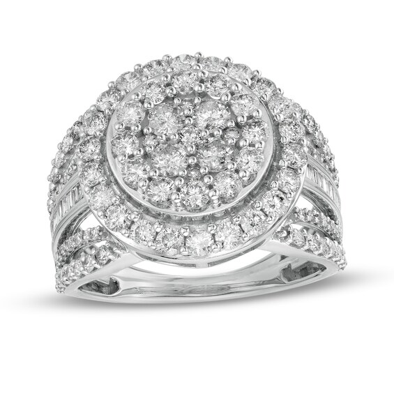 2 CT. T.w. Composite Diamond Split Shank Ring in 10K White Gold