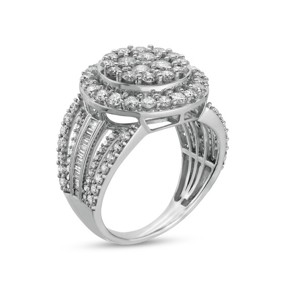 2 CT. T.w. Composite Diamond Split Shank Ring in 10K White Gold