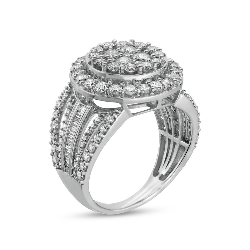 Main Image 3 of 2 CT. T.W. Composite Diamond Split Shank Ring in 10K White Gold
