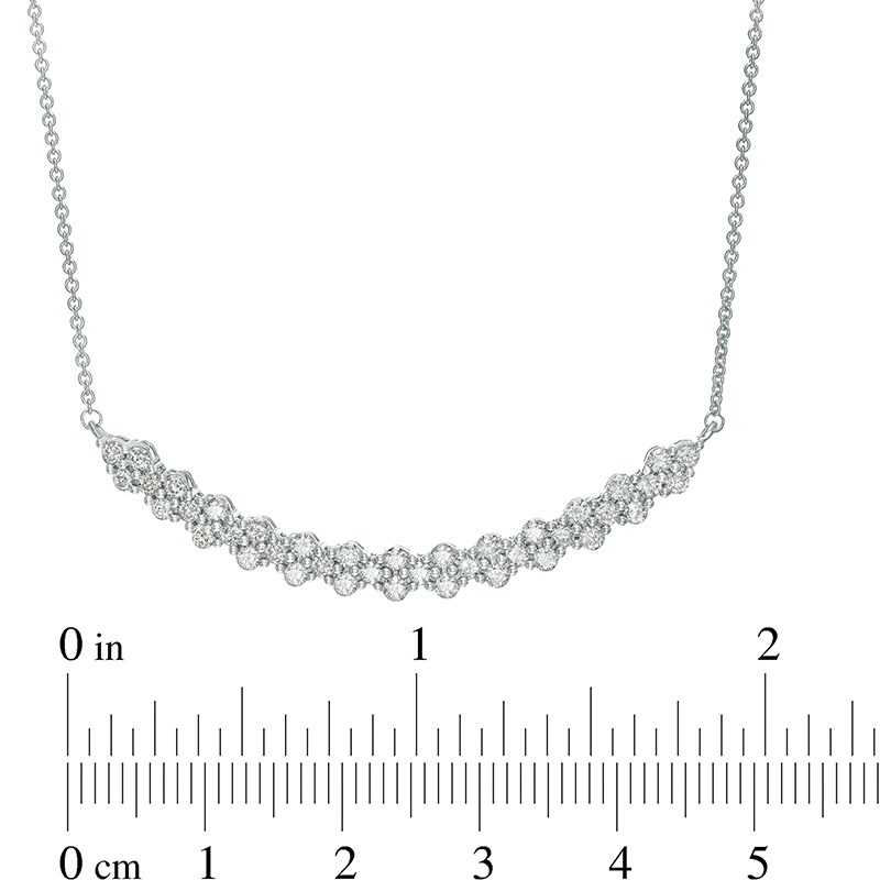 Main Image 3 of 1 CT. T.W. Diamond Cobblestone Necklace in 10K White Gold