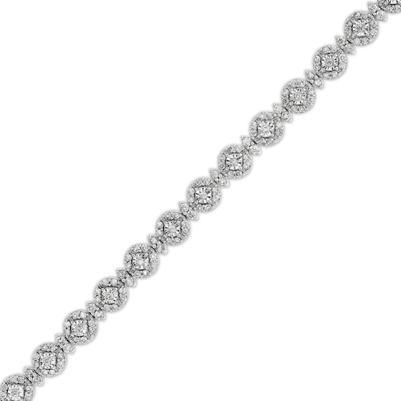 3 CT. T.w. Diamond Alternating Line Bracelet in 10K White Gold â 7.5"