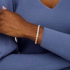 Thumbnail Image 2 of 3 CT. T.W. Diamond Alternating Line Bracelet in 10K White Gold – 7.5"