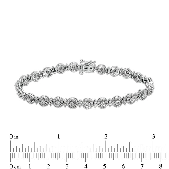 3 CT. T.w. Diamond Alternating Line Bracelet in 10K White Gold â 7.5"